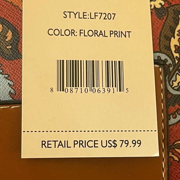 London Fog Floral Print Canvas Handbag 11x19x6 NWT - Picture 9 of 10